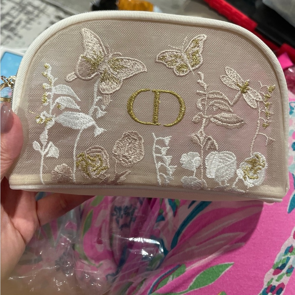 Dior Cream Embroidered Women's Bag